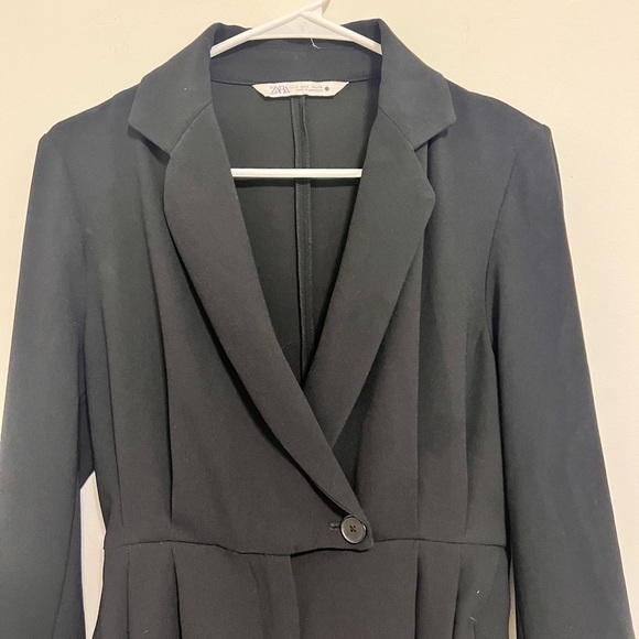 2/$30 Zara Black Pleated Long Sleeve Romper Size Small - Picture 7 of 13